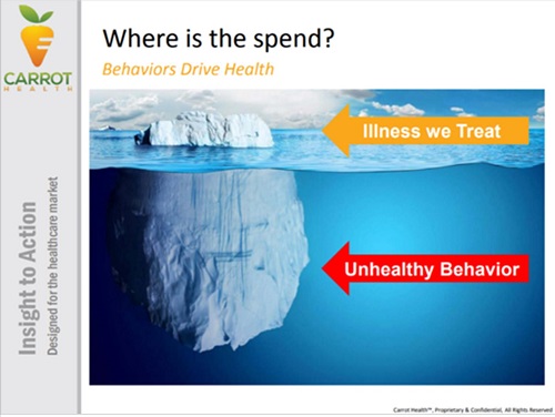 PowerPoint slide from Carrot Health: Where is the spend?